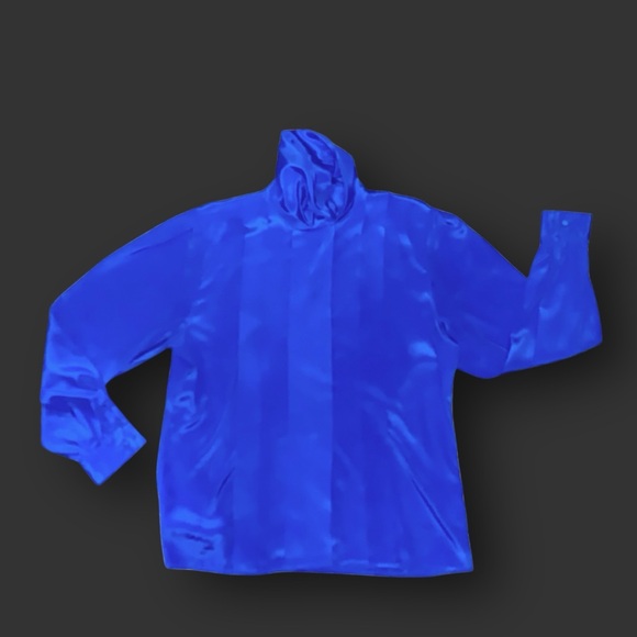 v i n t a g e :: Draped Pleated High Neck Satin Blouse - Picture 7 of 13